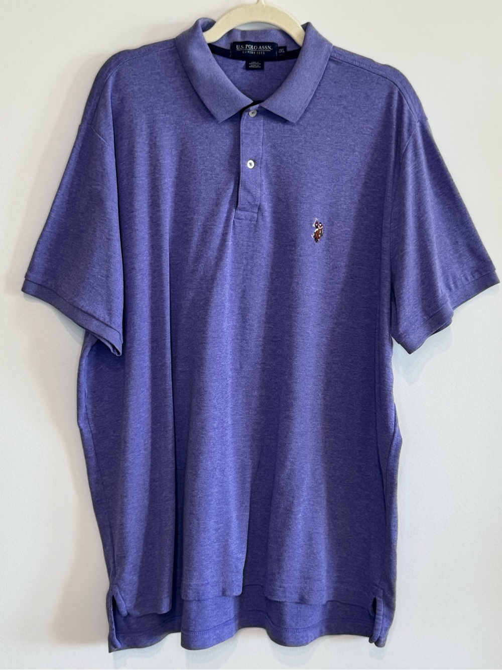 U.S. Polo Assn. Luxury Feel Men's Purple Polo Shirt Embroidered Logo Size 2XL